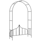 vidaXL Garden Arch with Gate Black 54.3"x15.7"x93.7" Iron