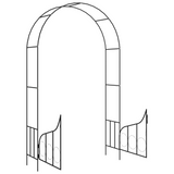 vidaXL Garden Arch with Gate Black 54.3"x15.7"x93.7" Iron