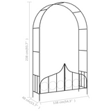 vidaXL Garden Arch with Gate Black 54.3"x15.7"x93.7" Iron