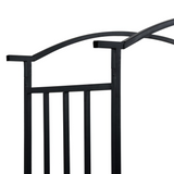 vidaXL Garden Arch with Bench Black 50.4"x19.7"x81.5" Iron - Elegant Garden Feature