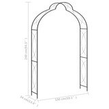 vidaXL Garden Arch Black 59.1"x13.4"x94.5" Iron - Enhance Your Garden with Elegance