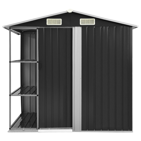 vidaXL Garden Shed with Rack Anthracite 80.7"x51.2"x72" Iron