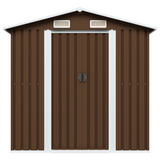 vidaXL Garden Storage Shed Brown 80.3"x52"x73.2" Steel - Durable and Spacious