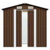 vidaXL Garden Storage Shed Brown 80.3"x52"x73.2" Steel - Durable and Spacious