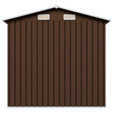 vidaXL Garden Storage Shed Brown 80.3"x52"x73.2" Steel - Durable and Spacious