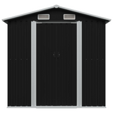 vidaXL Garden Storage Shed Anthracite Steel 80.3"x52"x73.2" - Durable and Spacious Outdoor Storage Solution