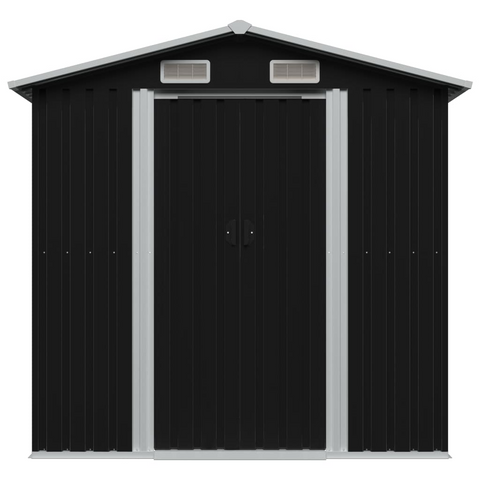 vidaXL Garden Storage Shed Anthracite Steel 80.3"x52"x73.2" - Durable and Spacious Outdoor Storage Solution