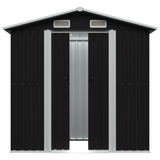 vidaXL Garden Storage Shed Anthracite Steel 80.3"x52"x73.2" - Durable and Spacious Outdoor Storage Solution