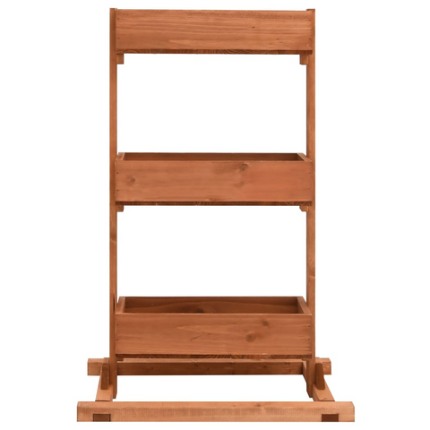 vidaXL Planter 20.5"x11.8"x30.7" Firwood - Handmade Wooden Plant Stand with 3 Shelves