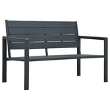 vidaXL Patio Bench 47.2" HDPE Gray Wood Look - Stylish and Durable Outdoor Seating