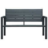 vidaXL Patio Bench 47.2" HDPE Gray Wood Look - Stylish and Durable Outdoor Seating