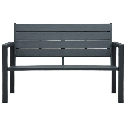 vidaXL Patio Bench 47.2" HDPE Gray Wood Look - Stylish and Durable Outdoor Seating