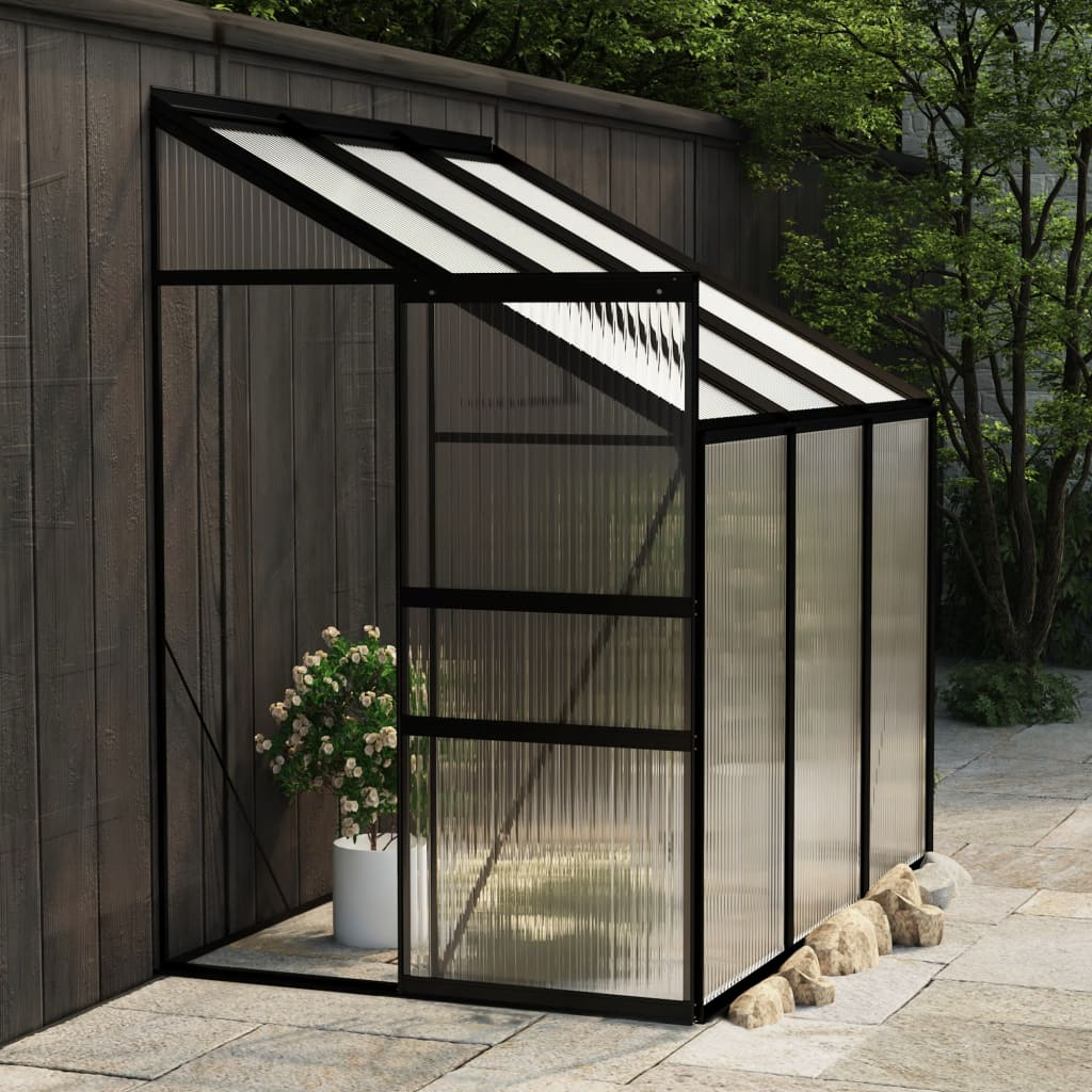 vidaXL Greenhouse Anthracite Aluminum 134.2 ft³ - Spacious and Sturdy