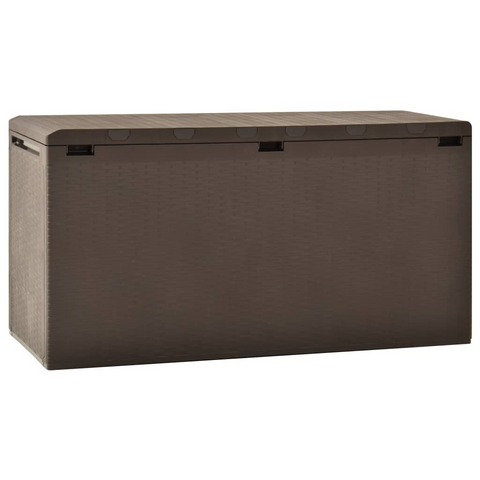 vidaXL Patio Storage Box Brown 44.9"x18.5"x23.6" - Durable Outdoor Storage Solution