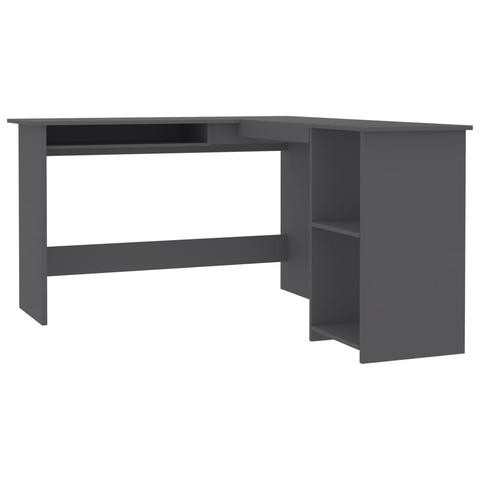 vidaXL L-Shaped Corner Desk Gray | Modern Office Desk