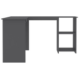 vidaXL L-Shaped Corner Desk Gray | Modern Office Desk