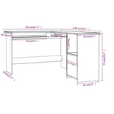 vidaXL L-Shaped Corner Desk Gray | Modern Office Desk