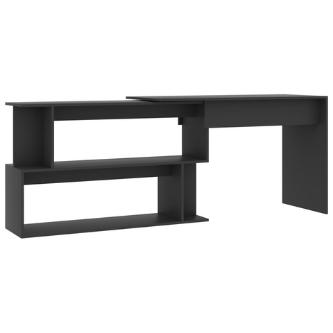 Buy vidaXL Corner Desk Gray - Engineered Wood - Best Price!