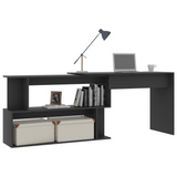 Buy vidaXL Corner Desk Gray - Engineered Wood - Best Price!