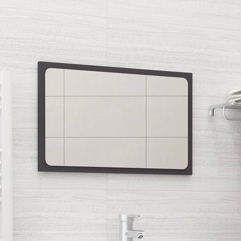 vidaXL Bathroom Mirror Gray - Contemporary Style, Durable and Easy to Clean