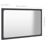 vidaXL Bathroom Mirror Gray - Contemporary Style, Durable and Easy to Clean