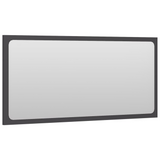 vidaXL Bathroom Mirror Gray 31.5"x0.6"x14.6" | Contemporary Style | Engineered Wood