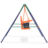 vidaXL Toddler Swing Set with Safety Harness Orange