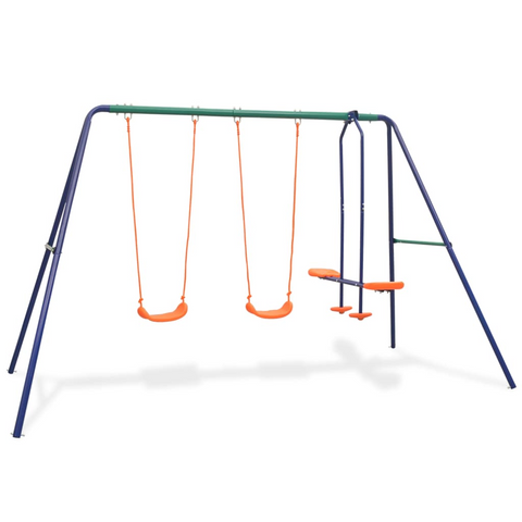 vidaXL Swing Set with 4 Seats Orange - Outdoor Fun for Kids