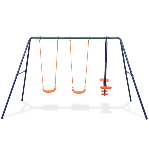 vidaXL Swing Set with 4 Seats Orange - Outdoor Fun for Kids