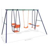 vidaXL Swing Set with 5 Seats Orange - Outdoor Play Equipment for Kids