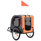 vidaXL Pet Bike Trailer Orange and Gray - Sturdy, Water Resistant, and Convenient