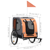 vidaXL Pet Bike Trailer Orange and Gray - Sturdy, Water Resistant, and Convenient