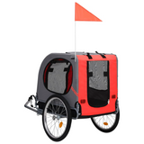 vidaXL Pet Bike Trailer Red and Black - Sturdy, Water Resistant, and Convenient