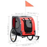 vidaXL Pet Bike Trailer Red and Black - Sturdy, Water Resistant, and Convenient