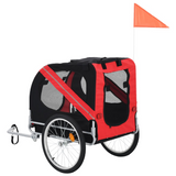 vidaXL Pet Bike Trailer Red and Black - Sturdy and Convenient Dog Bicycle Trailer