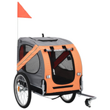 vidaXL Pet Bike Trailer Orange and Gray - Sturdy, Foldable, and Convenient