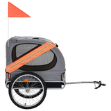 vidaXL Pet Bike Trailer Orange and Gray - Sturdy, Foldable, and Convenient