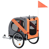 vidaXL Pet Bike Trailer Orange and Gray - Sturdy, Foldable, and Convenient