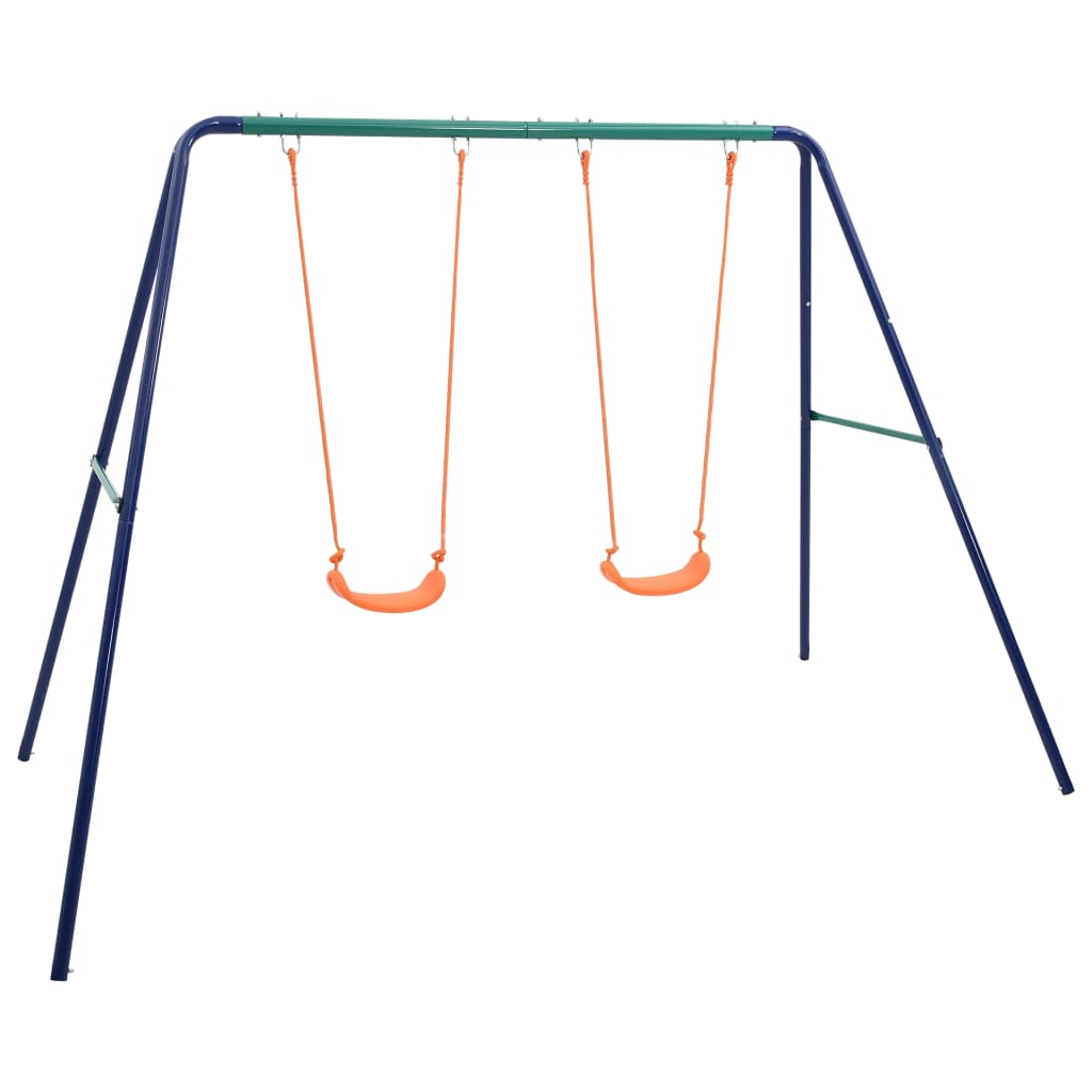 vidaXL Swing Set with 2 Seats Steel - Outdoor Playset for Kids