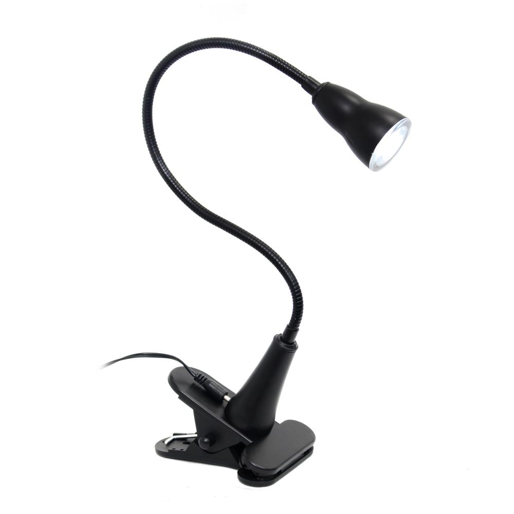 1W LED Gooseneck Clip Light Desk Lamp, Black - Stylish & Functional