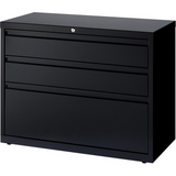 Lorell 36" Lateral File Cabinet - 3-Drawer - Hanging Rail, Locking Drawer, Ball-bearing Suspension