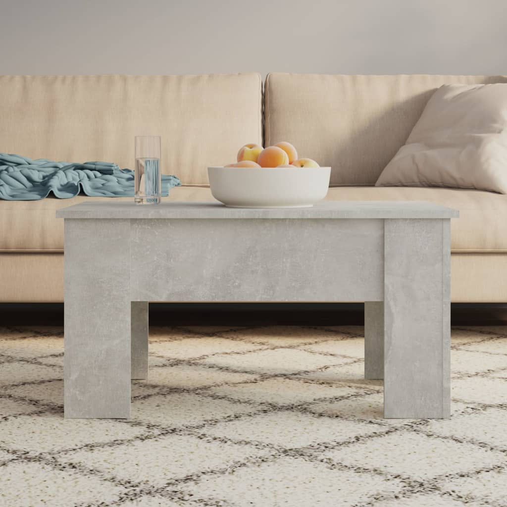 vidaXL Coffee Table Concrete Gray 31.1"x19.3"x16.1" Engineered Wood - Modern Lift-Top Design - Hidden Storage Compartment - Versatile and Space-Saving