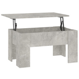 vidaXL Coffee Table Concrete Gray 31.1"x19.3"x16.1" Engineered Wood - Modern Lift-Top Design - Hidden Storage Compartment - Versatile and Space-Saving