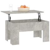 vidaXL Coffee Table Concrete Gray 31.1"x19.3"x16.1" Engineered Wood - Modern Lift-Top Design - Hidden Storage Compartment - Versatile and Space-Saving