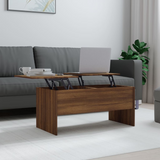 vidaXL Coffee Table Brown Oak 40.2"x19.9"x18.3" Engineered Wood - Premium Quality, Ample Storage Space, Liftable Design