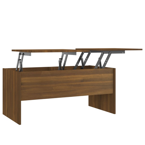 vidaXL Coffee Table Brown Oak 40.2"x19.9"x18.3" Engineered Wood - Premium Quality, Ample Storage Space, Liftable Design