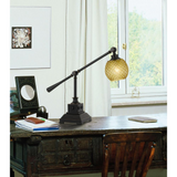 21" Height Metal Desk Lamp with USB in Dark Bronze Finish - WhatYouNeedSales