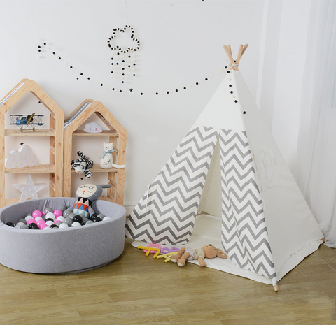 Small Teepee Tent - Kids Teepee Huts | Quality Cotton Fabric & Solid Timber Construction