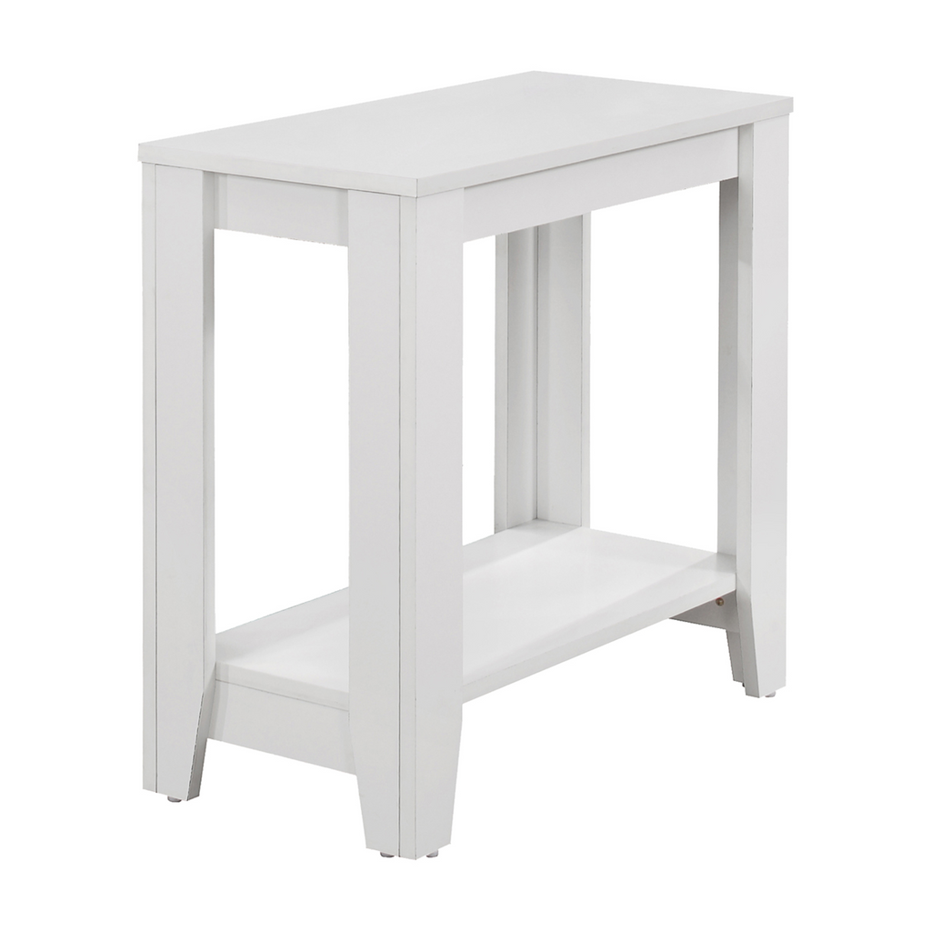 22’ White End Table With Shelf - Stylish and Functional