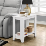 22’ White End Table With Shelf - Stylish and Functional